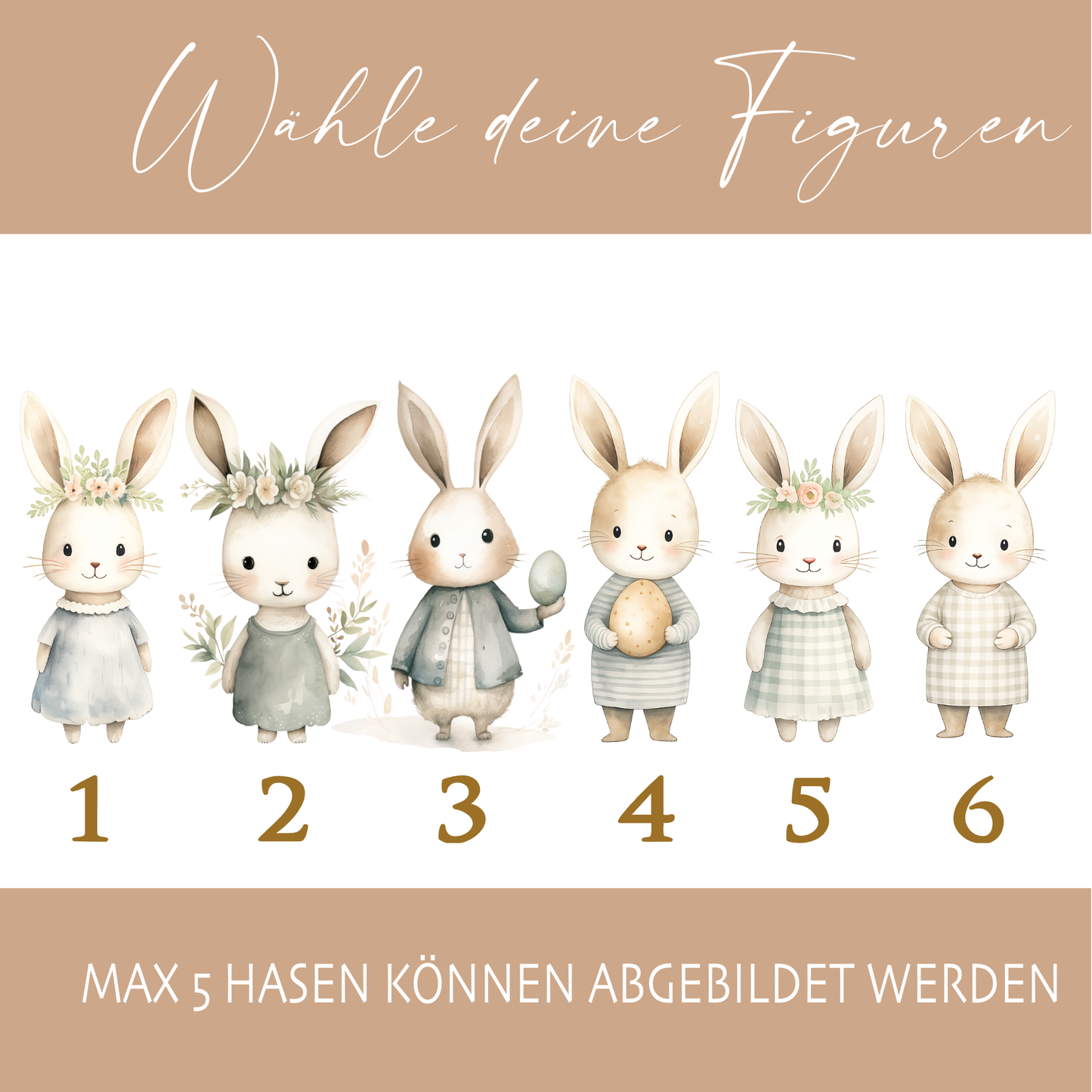 Personalisiertes Osterkissen mit Namen – Familienkissen mit Hasen – Osterdeko 40x40 – Geschenk für Kinder, Eltern & Großeltern – Kissenbezug mit oder ohne Füllung
