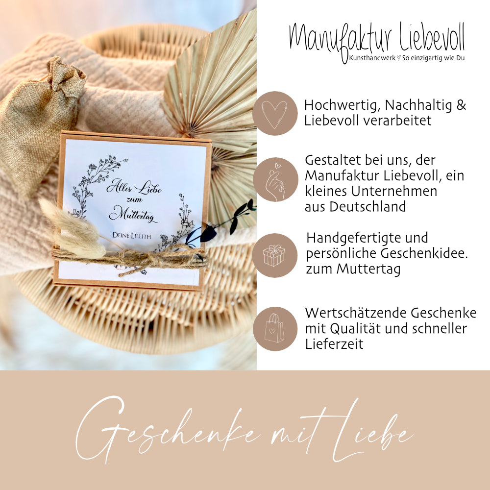 Personalisierte Geschenkbox zum Muttertag, Muttertagsgeschenk mit Wunschtext