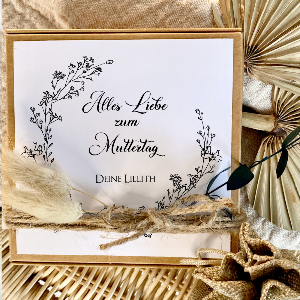 Personalisierte Geschenkbox zum Muttertag, Muttertagsgeschenk mit Wunschtext