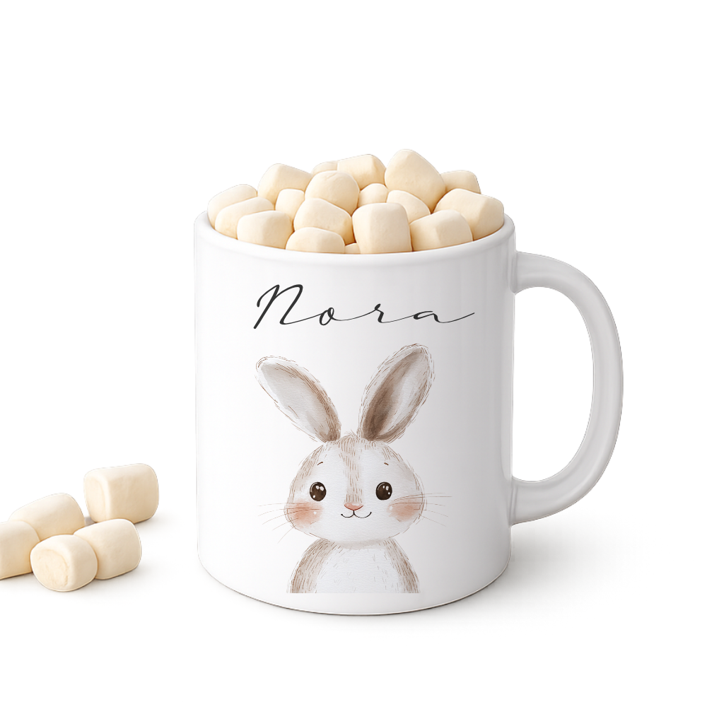 Personalisierte Kindertasse mit Namen – Niedliche Waldtiere