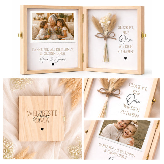 Geschenk Oma Opa personalisiert | Geschenk Uroma Uropa | Geburtstagsgeschenk Großeltern | Fotogeschenk Holzbox I Geschenk Enkelkinder Namen