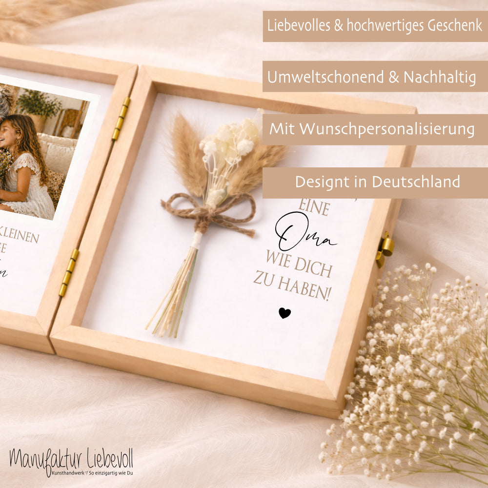 Geschenk Oma Opa personalisiert | Geschenk Uroma Uropa | Geburtstagsgeschenk Großeltern | Fotogeschenk Holzbox I Geschenk Enkelkinder Namen