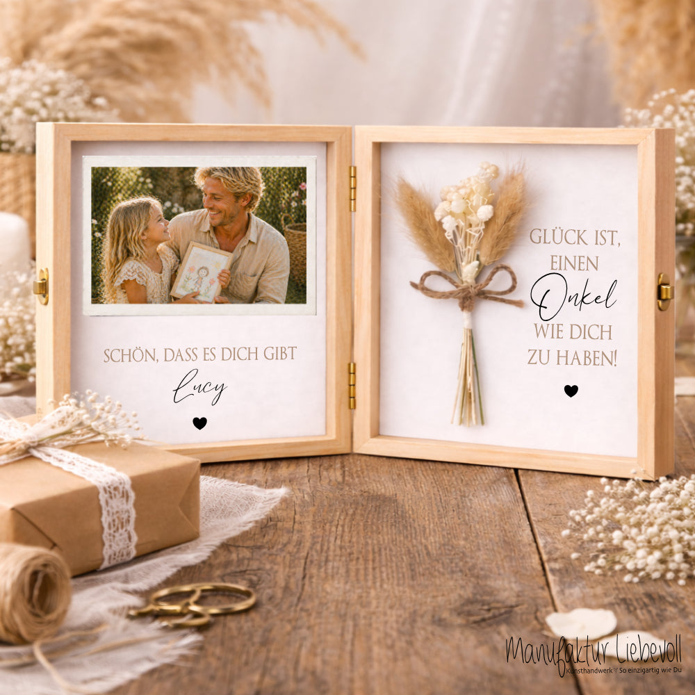Geschenk Tante Onkel personalisiert | Geburtstagsgeschenk Tante Weihnachten | Nichte Neffe Geschenk Holzbox mit Namen I Onkel Geschenk