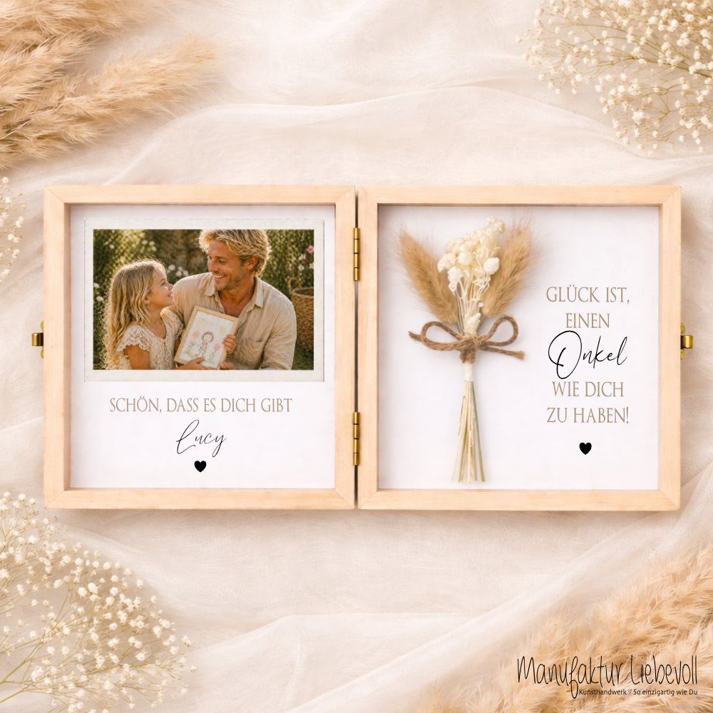 Geschenk Tante Onkel personalisiert | Geburtstagsgeschenk Tante Weihnachten | Nichte Neffe Geschenk Holzbox mit Namen I Onkel Geschenk