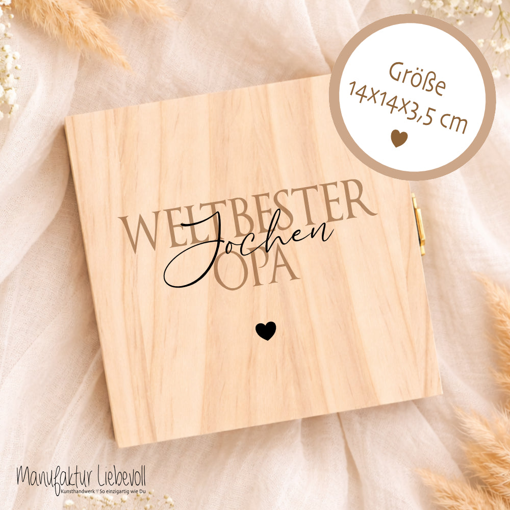 Geschenk Oma Opa personalisiert | Geschenk Uroma Uropa | Geburtstagsgeschenk Großeltern | Fotogeschenk Holzbox I Geschenk Enkelkinder Namen