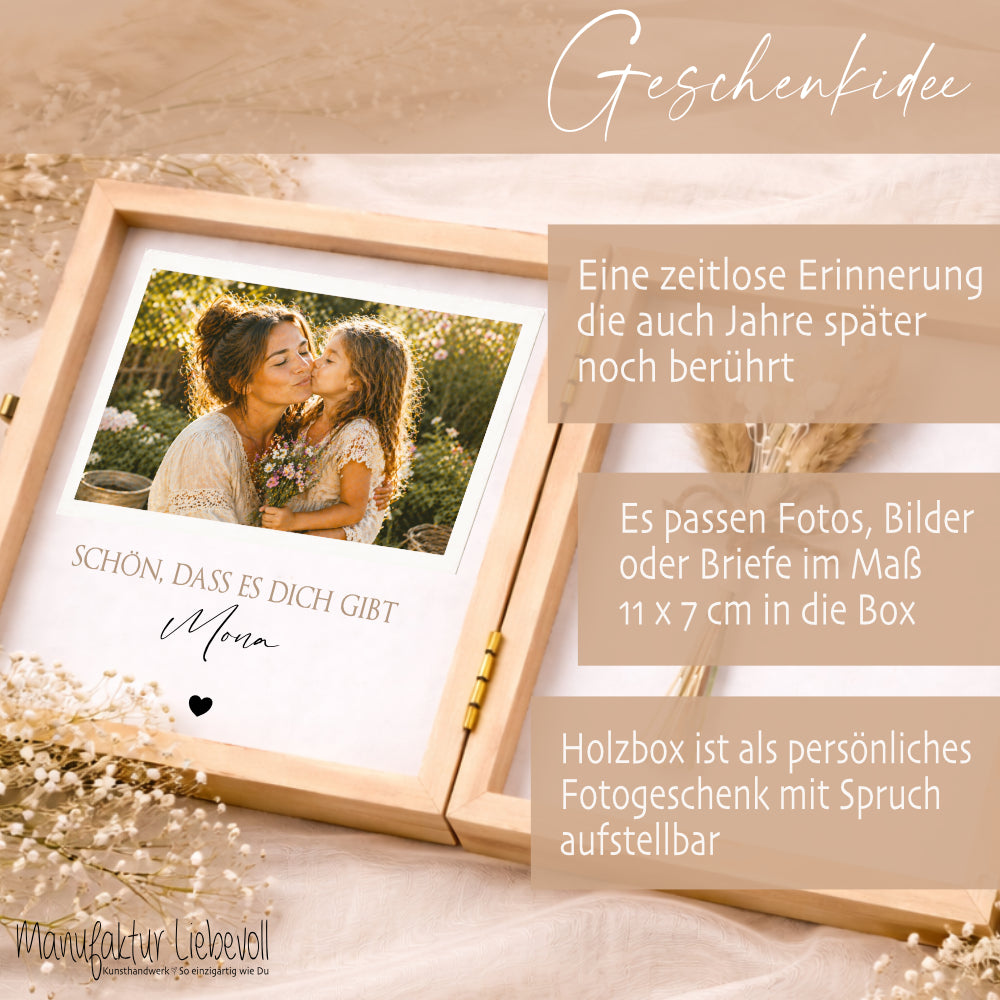 Geschenk Patentante Patenonkel personalisiert | Taufe Geschenk Patentante Patenonkel | Fotogeschenk Holzbox mit Namen Nichte Neffe Geschenk