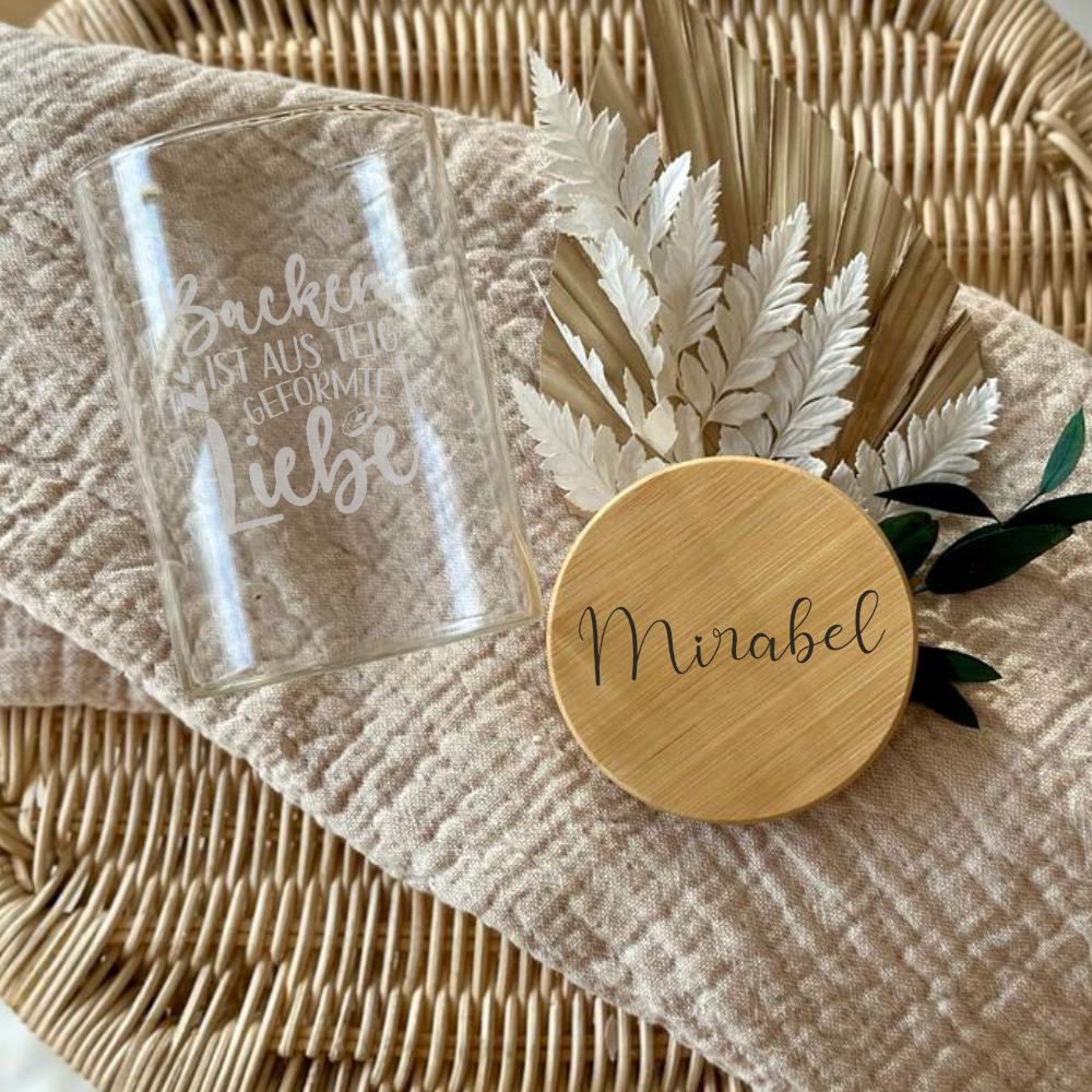 Keksglas mit Gravur, Personalisiertes Geschenk im Glas, Vorratsglas mit dem Namen