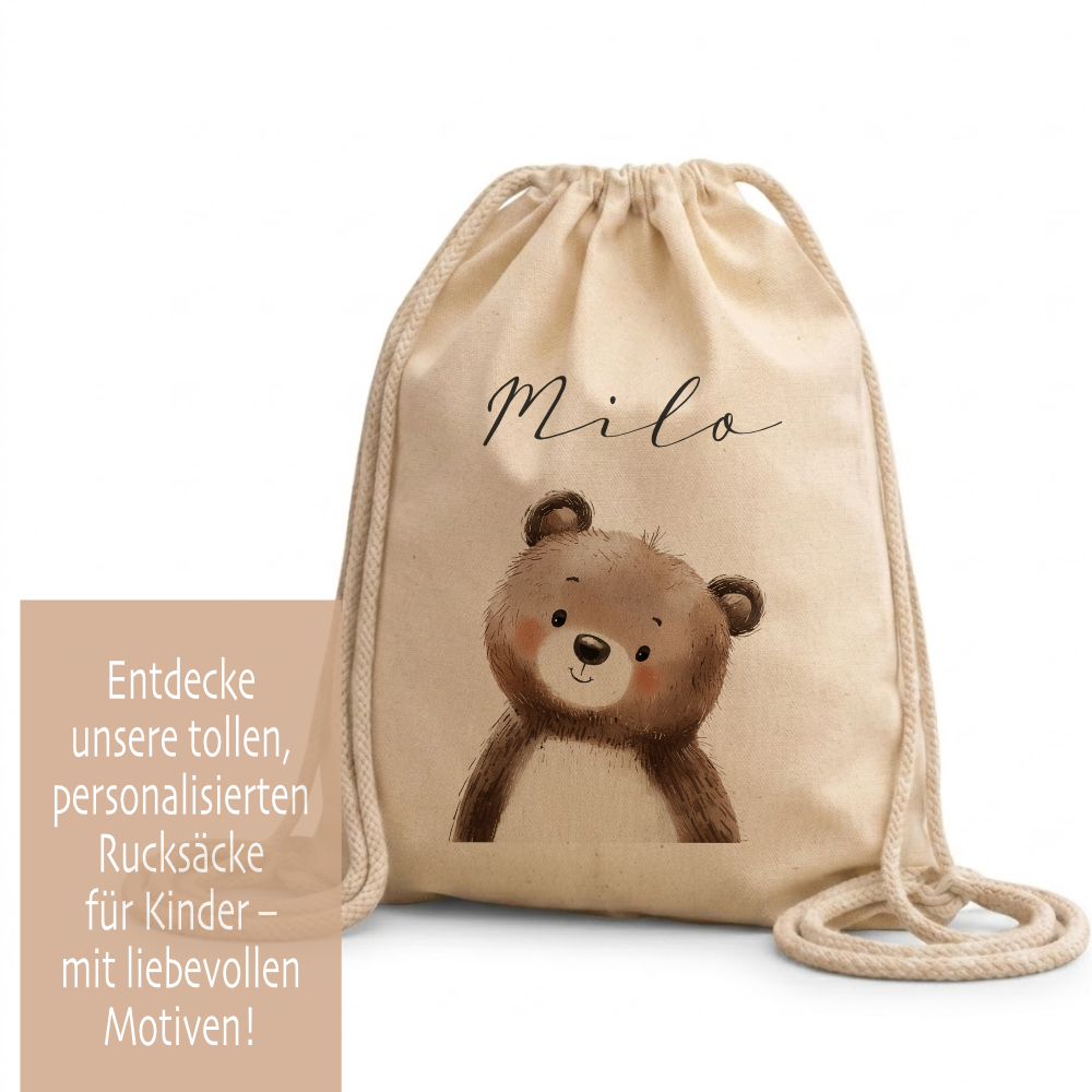 Kinder-Rucksack & Turnbeutel im Boho-Stil – Personalisiert für Kindergarten & Kita, Kinderbeutel