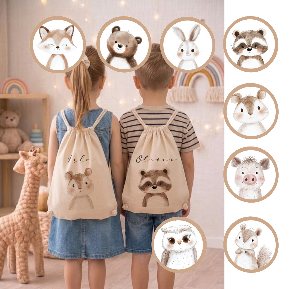Kinder-Rucksack & Turnbeutel im Boho-Stil – Personalisiert für Kindergarten & Kita, Kinderbeutel