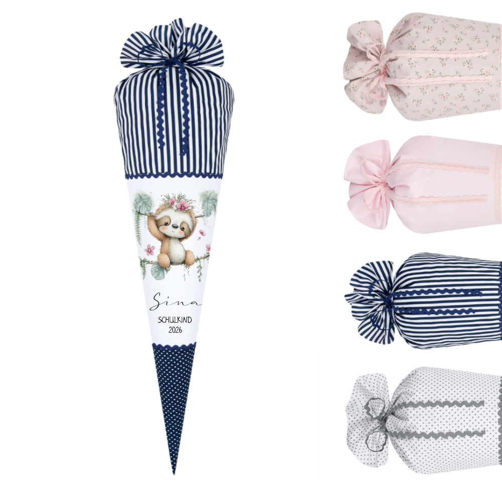 Personalisierte Schultüte aus Stoff – Individuelle Zuckertüte mit Namen & Motiv – 35cm & 70cm