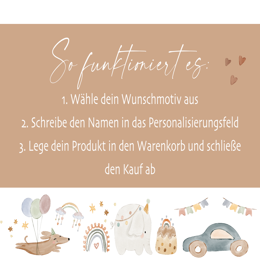 Personalisierte Spardose für Kinder aus Keramik mit Bambusdeckel – mit Namen – 6 Motive