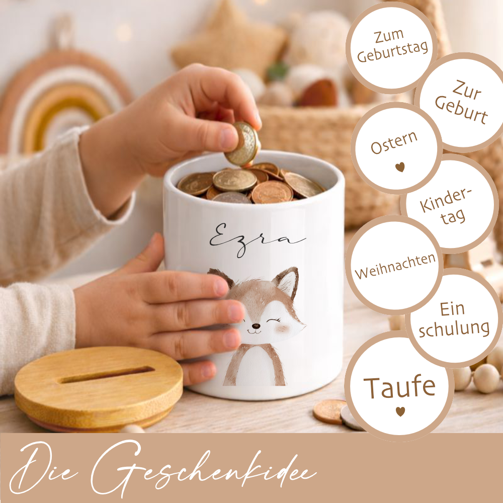 Personalisierte Spardose für Kinder aus Keramik