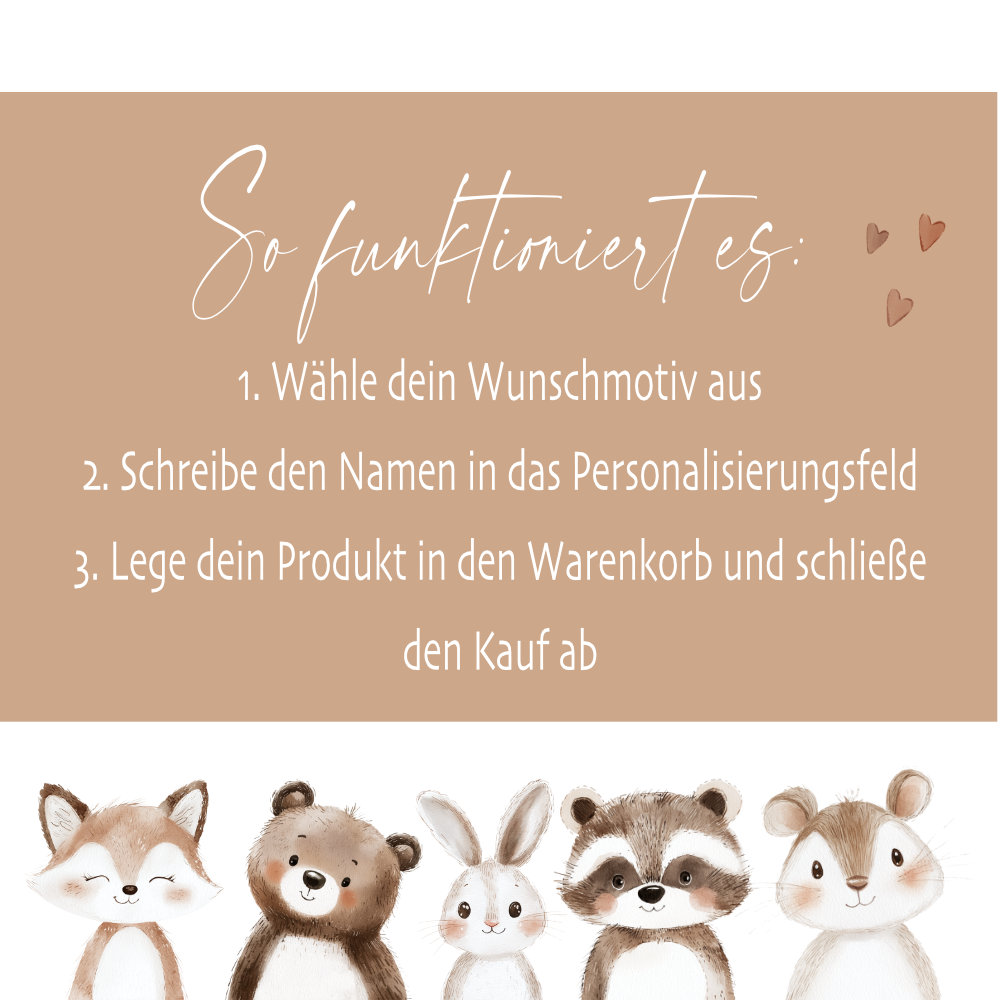 Personalisierter Stiftehalter Waldtiere – Keramik Stifteköcher mit Namen für Kinder