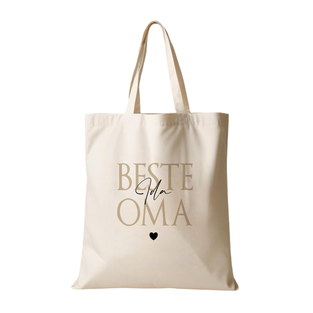 Personalisierter Stoffbeutel, 3 Motive: Beste Mama, Beste Oma, Beste Schwester