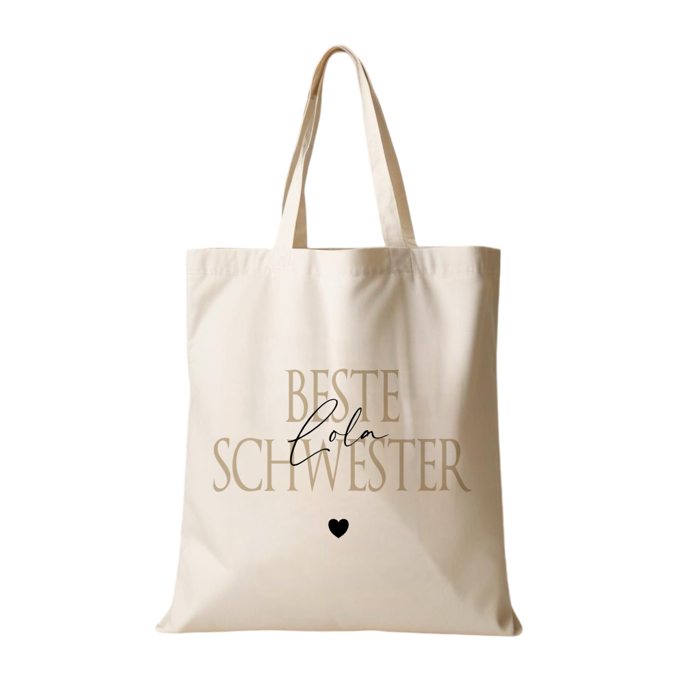 Personalisierter Stoffbeutel, 3 Motive: Beste Mama, Beste Oma, Beste Schwester