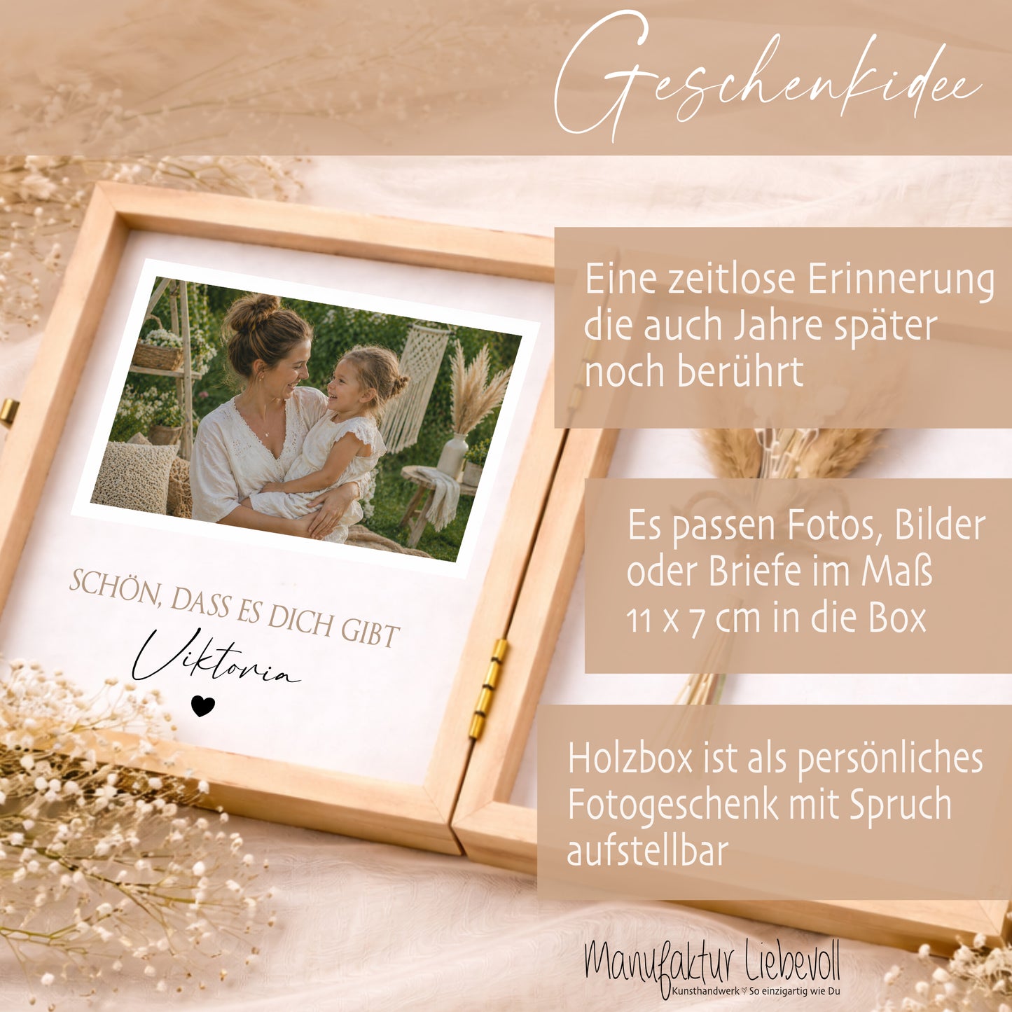 Geschenk Tante Onkel personalisiert | Geburtstagsgeschenk Tante Weihnachten | Nichte Neffe Geschenk Holzbox mit Namen I Onkel Geschenk