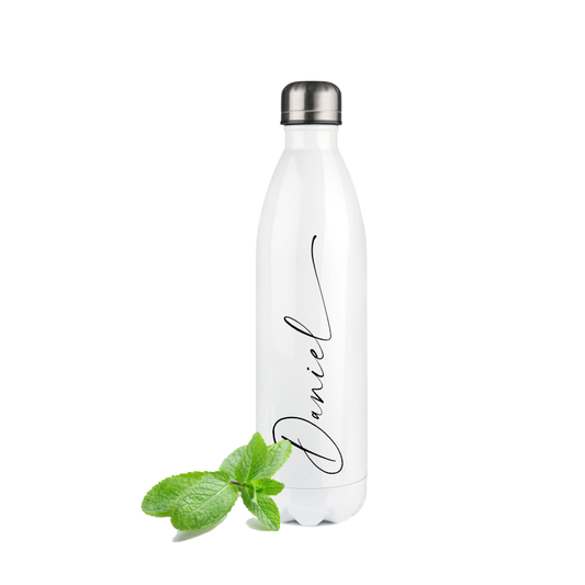 Trinkflasche aus Edelstahl mit dem Namen personalisiert, 500 ml u. 750 ml zur Auswahl