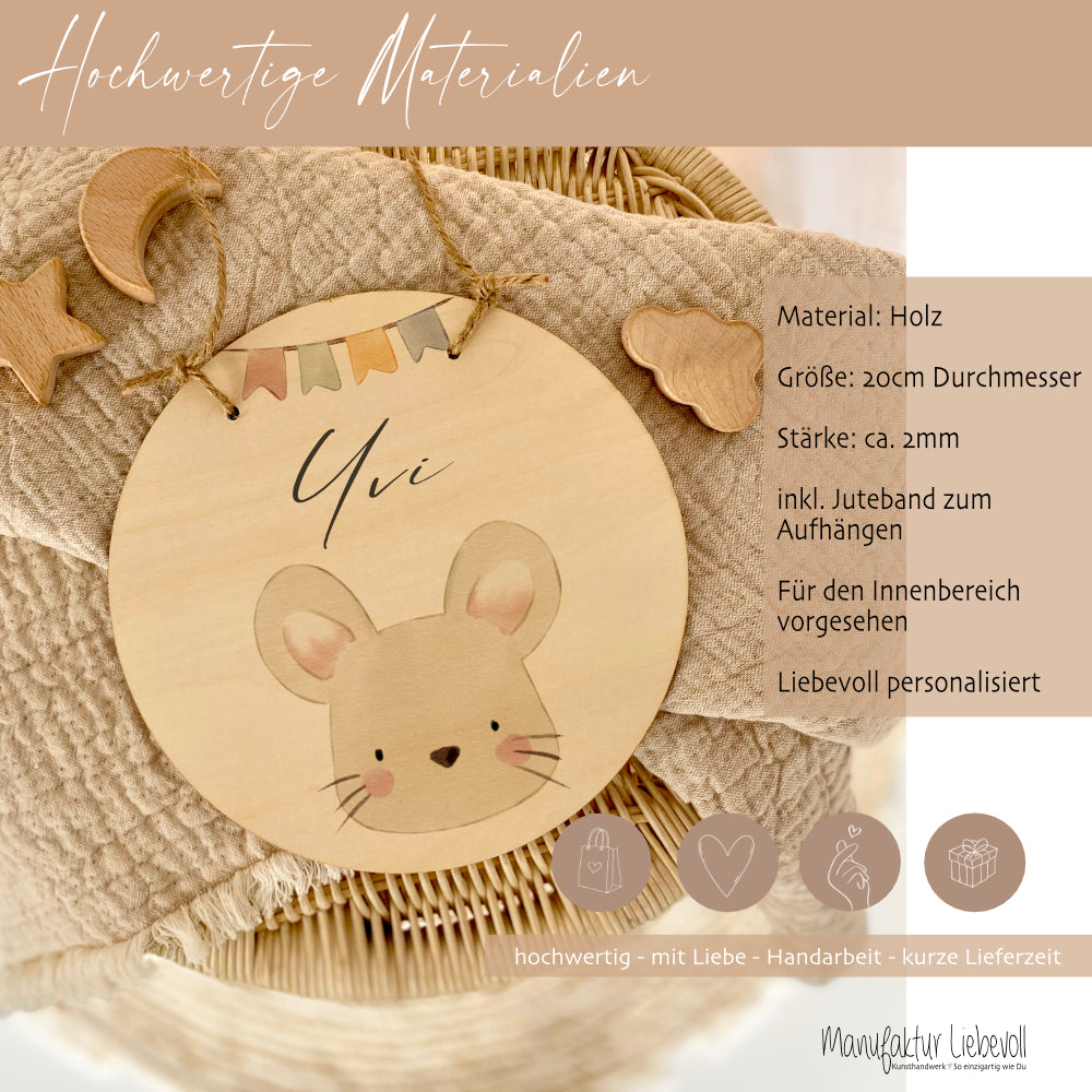 Blulu Gesegnetes Tischschild „Blessed“ – Rustikales Holzschild 38x10 Cm, Für Deko Zu Weihnachten & Taufen