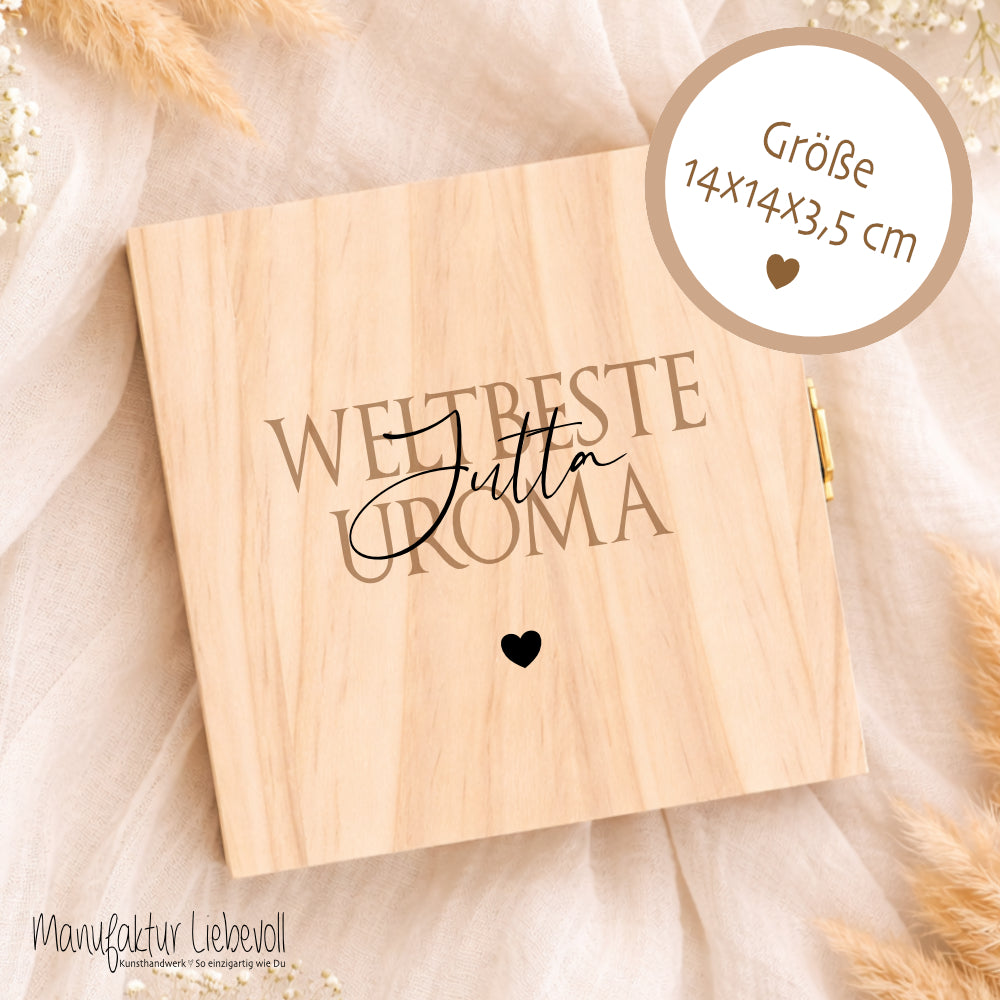 Geschenk Oma Opa personalisiert | Geschenk Uroma Uropa | Geburtstagsgeschenk Großeltern | Fotogeschenk Holzbox I Geschenk Enkelkinder Namen