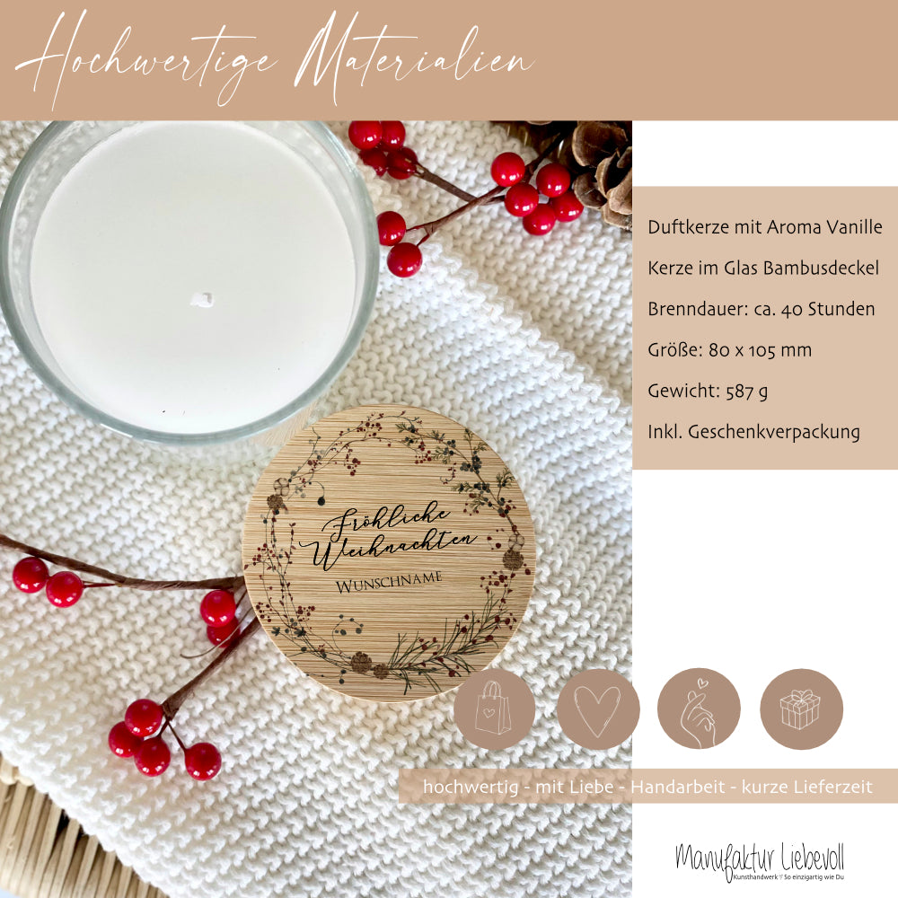 Geschenk Duftkerze Weihnachten Personalisiert – Manufaktur Liebevoll