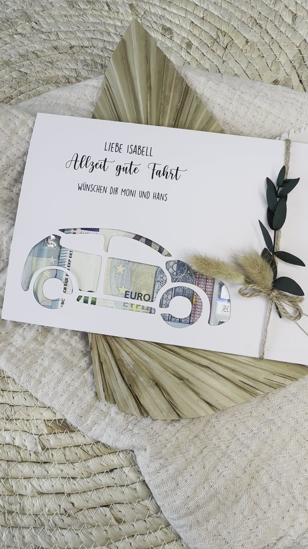 Führerschein Geld Geschenk Karte mit Namen – Manufaktur Liebevoll