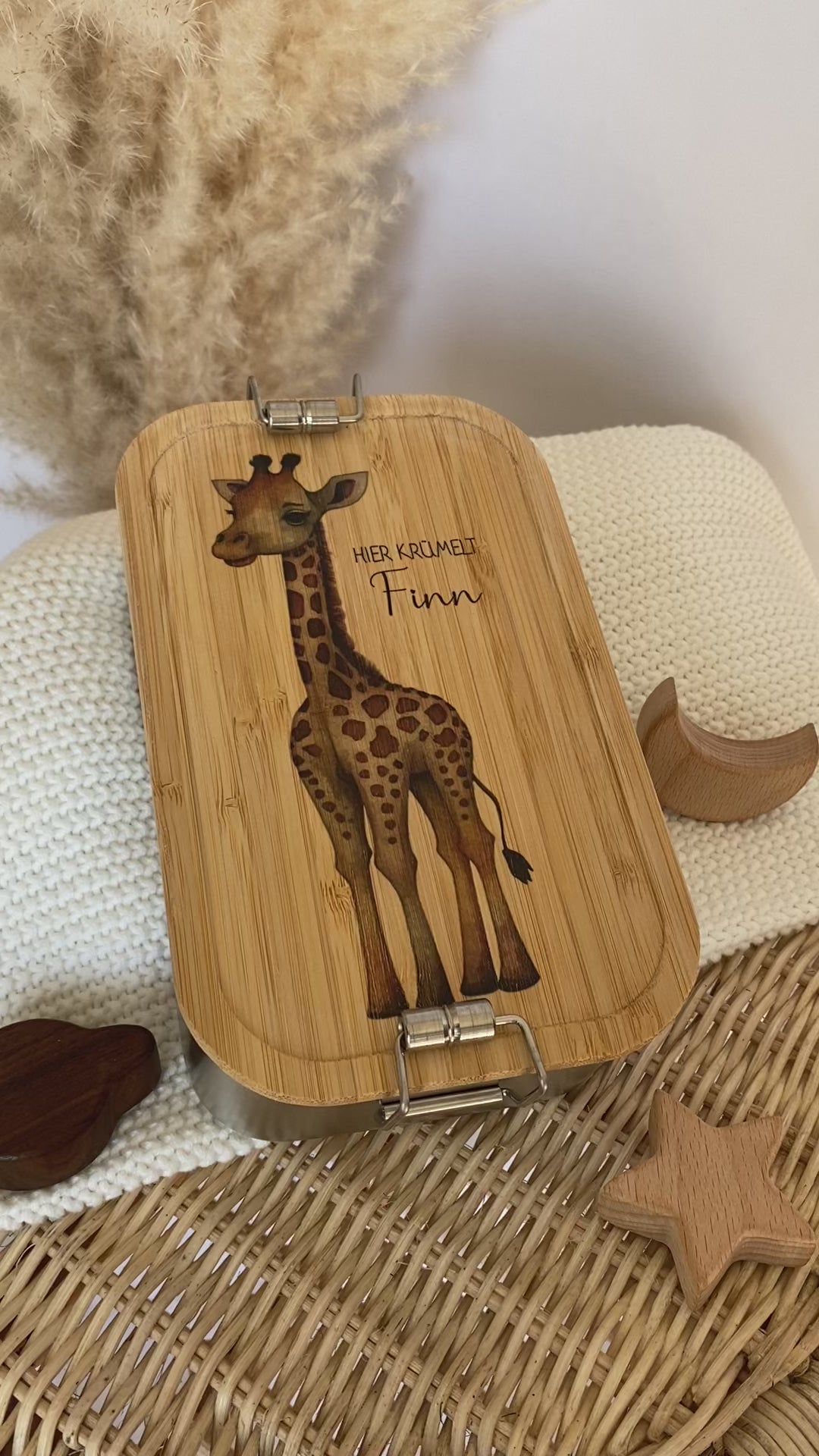 Lunchbox Giraffe für Mädchen Jungen für Kindergarten als Geschenk