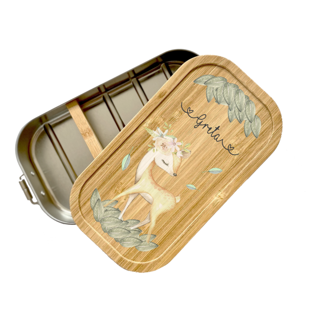 Brotdose, Lunchbox - Personalisiert mit Namen für Mädchen.