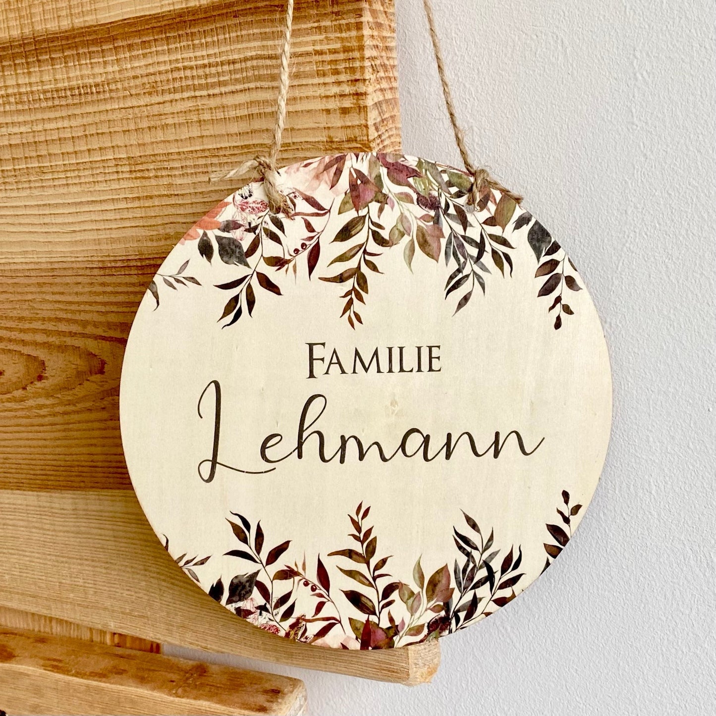 Familienschild "Wildblumen" mit dem Namen der Familie | Besondere Wohndeko u. liebevolles Geschenk für Familien "Autumn" | 3 Motivvarianten zur Auswahl