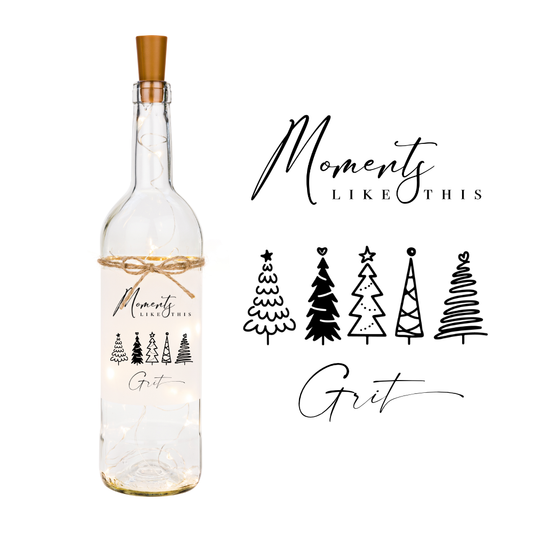 Weihnachten Geschenk Flaschenlicht mit Namen.