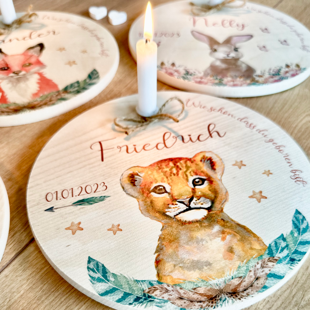 DIY Geburtstagsteller Aus Holz – Personalisierbar Mit Zahlen 0-9, Buntes Set