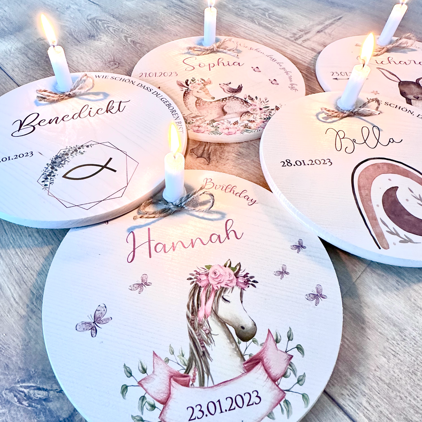 Pferd Deko mit Namen für Mädchen zum Geburtstag