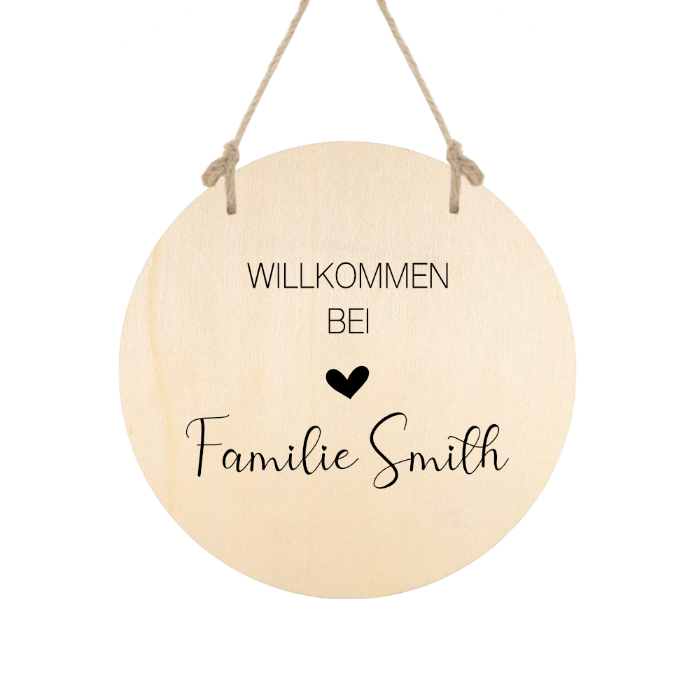 Fußmatte personalisiert mit dem Namen der Familie | Optional als Set mit Türschild erhältlich