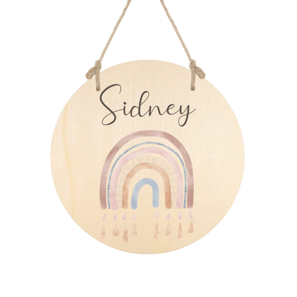 Geburtstafel "Regenbogen" aus Holz | Handgefertigt mit Namen u. Geburtsdaten | Personalisiertes Geschenk zur Geburt u. Taufe des Babys | Persönliche Geschenkidee für Neugeborene | Babygeschenk in 6 Motivvarianten für Mädchen und Jungen