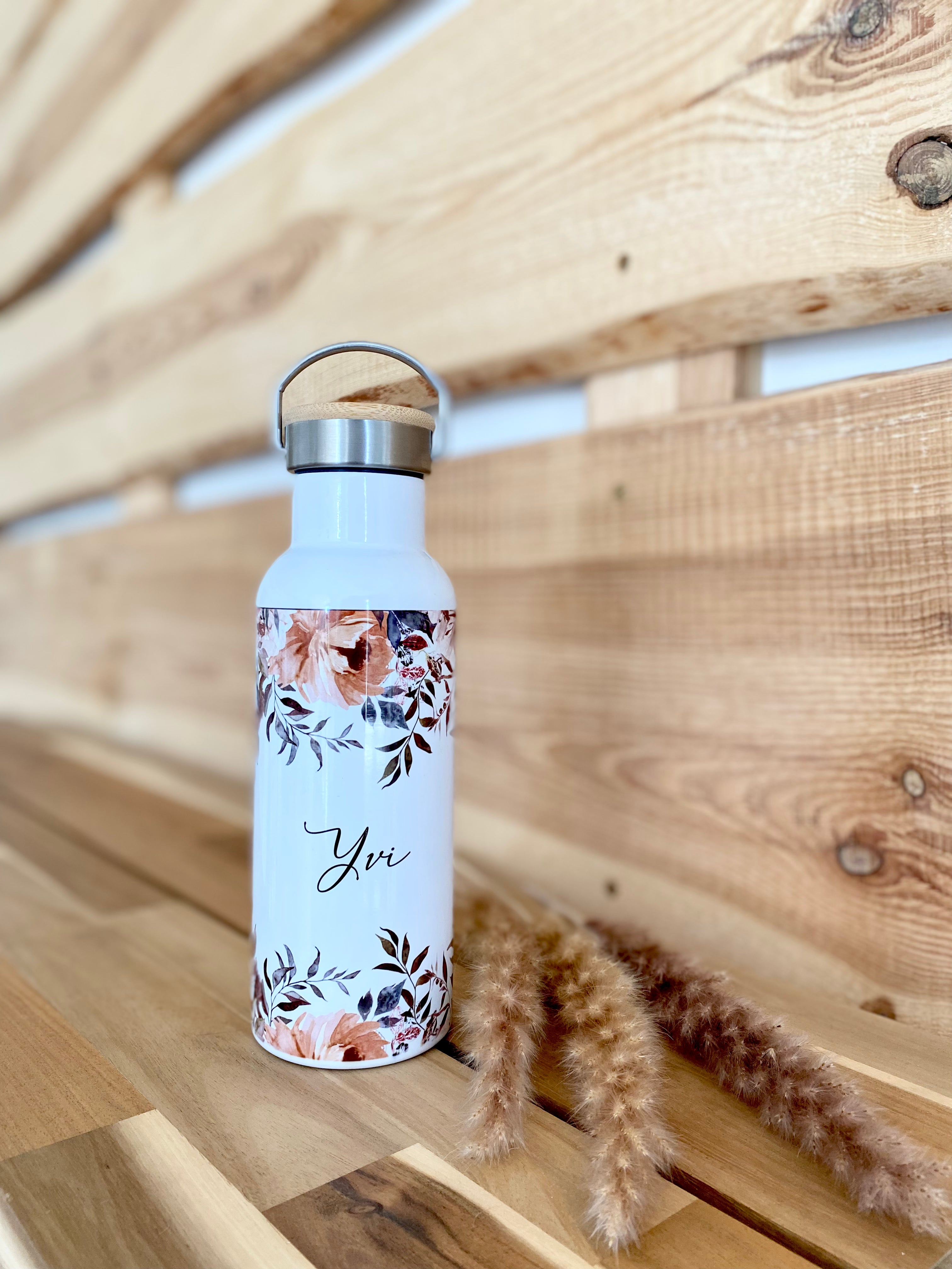 Purely Home Soft Bouquet Edelstahl Trinkflasche 500 Ml – Hübsches Blumenmuster, Spülmaschinenfest, Ideal Als Geschenk