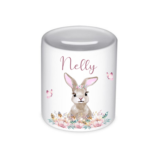 Spardose für Mädchen mit Hase Tiermotiv Geschenk