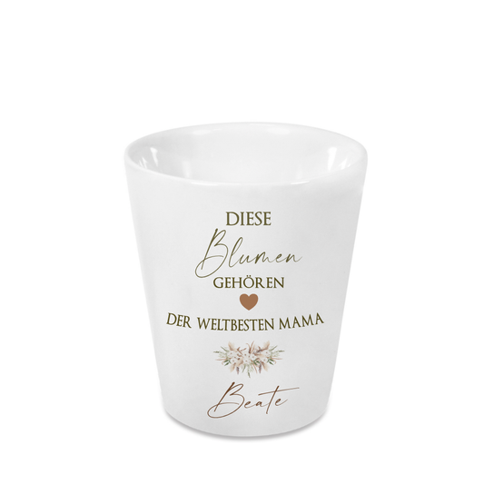 Personalisierter Blumentopf „Diese Blumen gehören der weltbesten Mama" Geschenkidee für Mütter als Dankeschön, zum Geburtstag, zum Muttertag