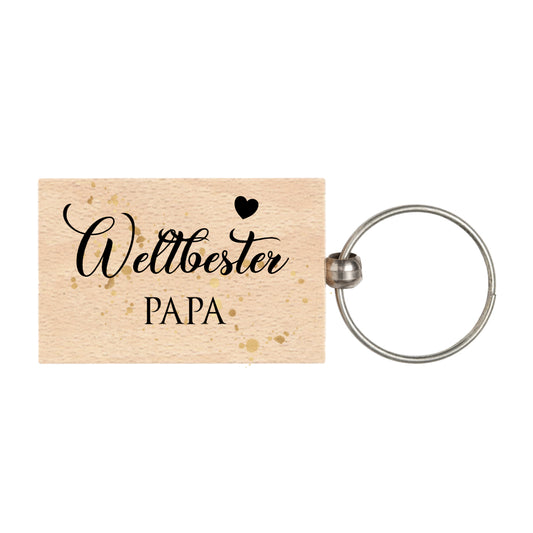 Schlüsselanhänger aus Holz "Weltbester Papa" | Nachhaltiges Geschenk für Väter