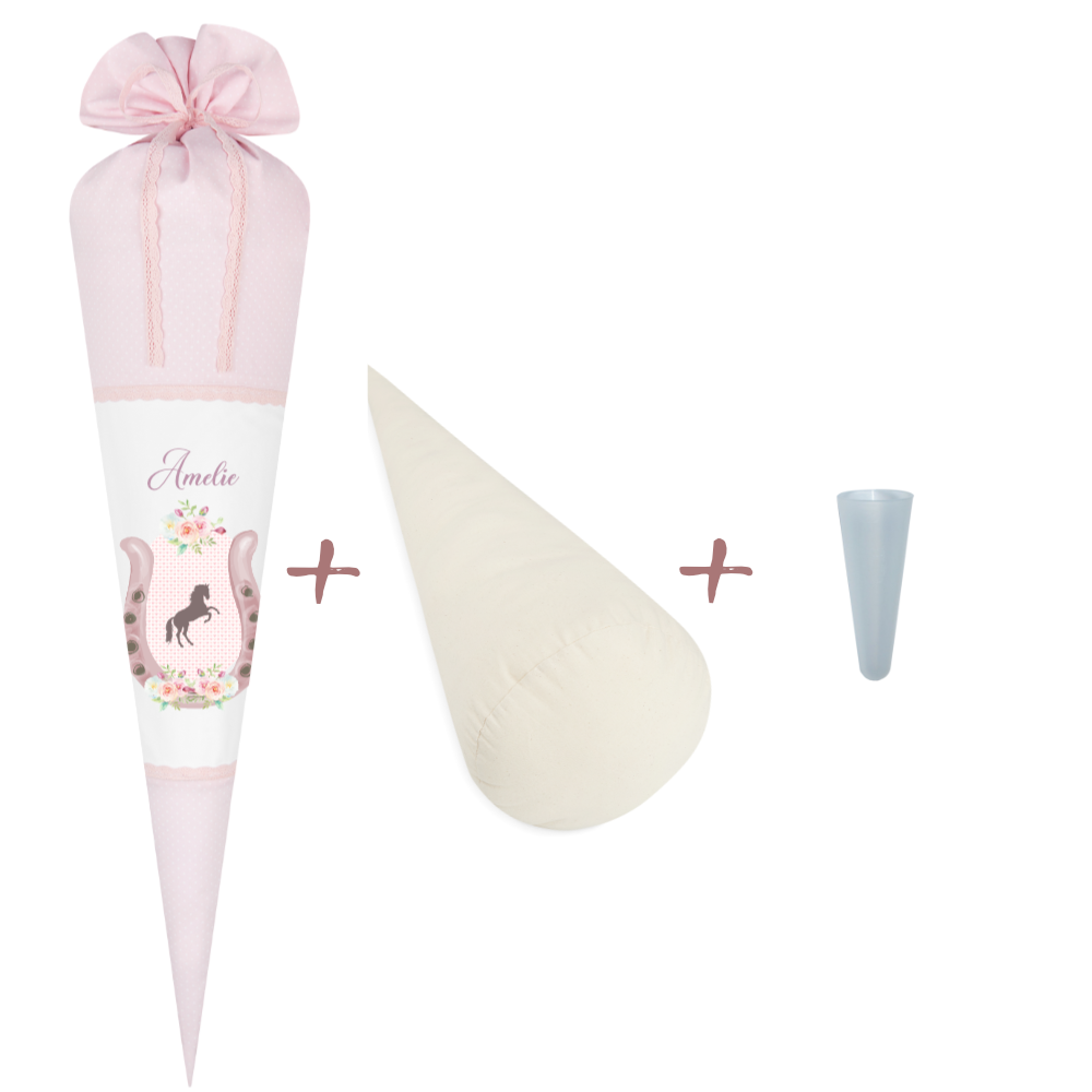 Schultüte mit Füllkissen und Spitzenschutz