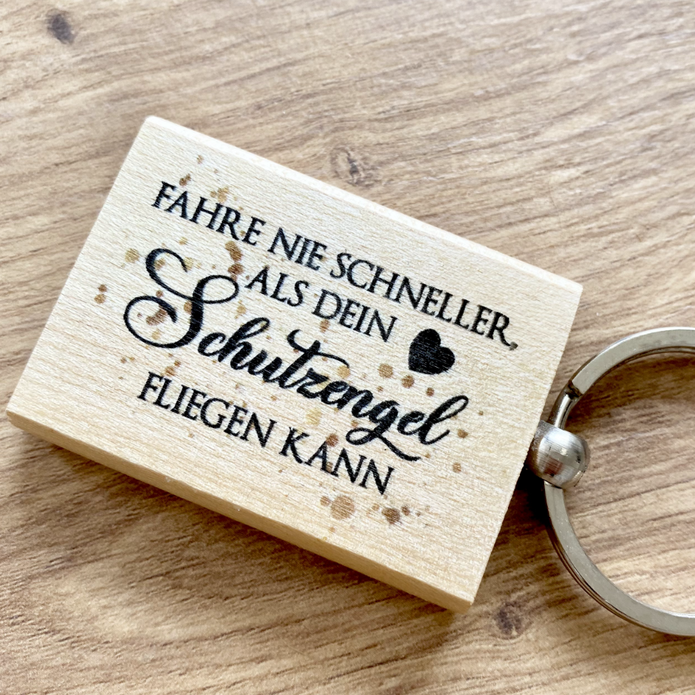 Schlüsselanhänger Schutzengel aus Holz