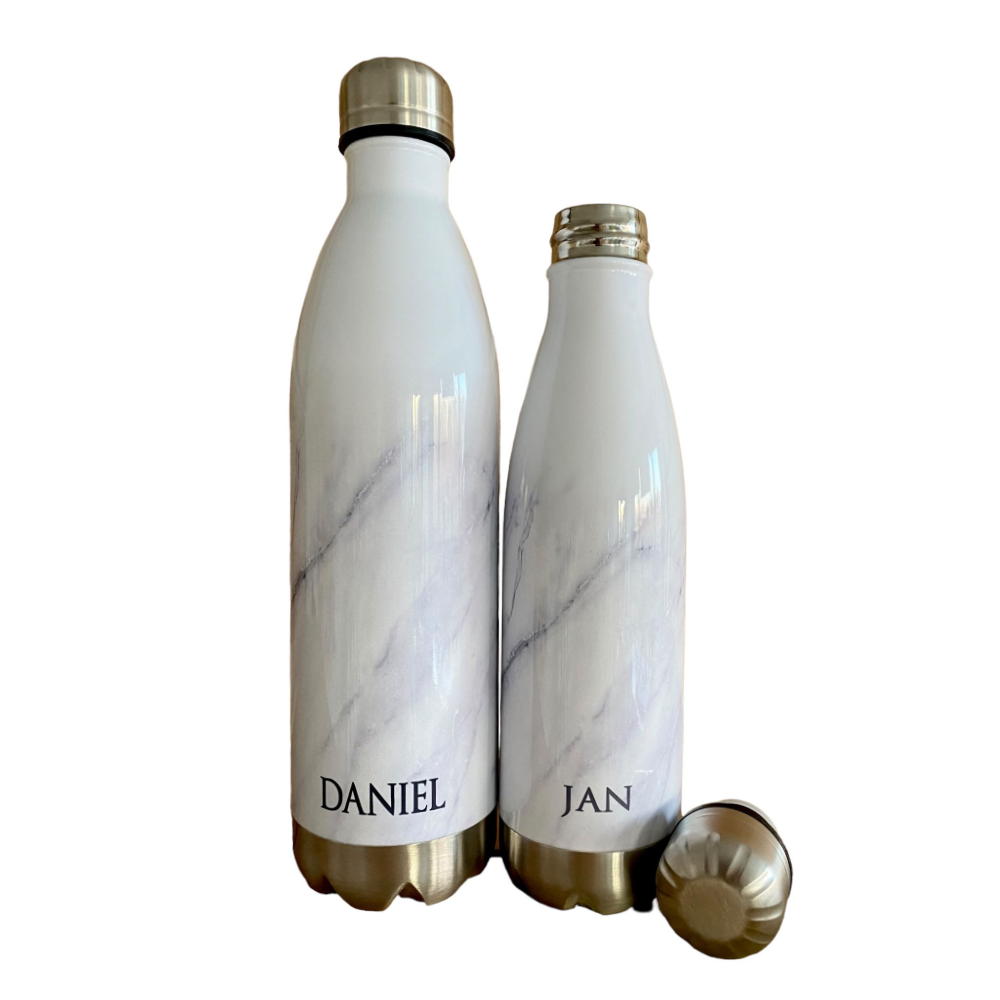 BJPKPK Edelstahl-Wasserflasche – Doppelwandig, Isoliert, 750 Ml, Marmor-Look
