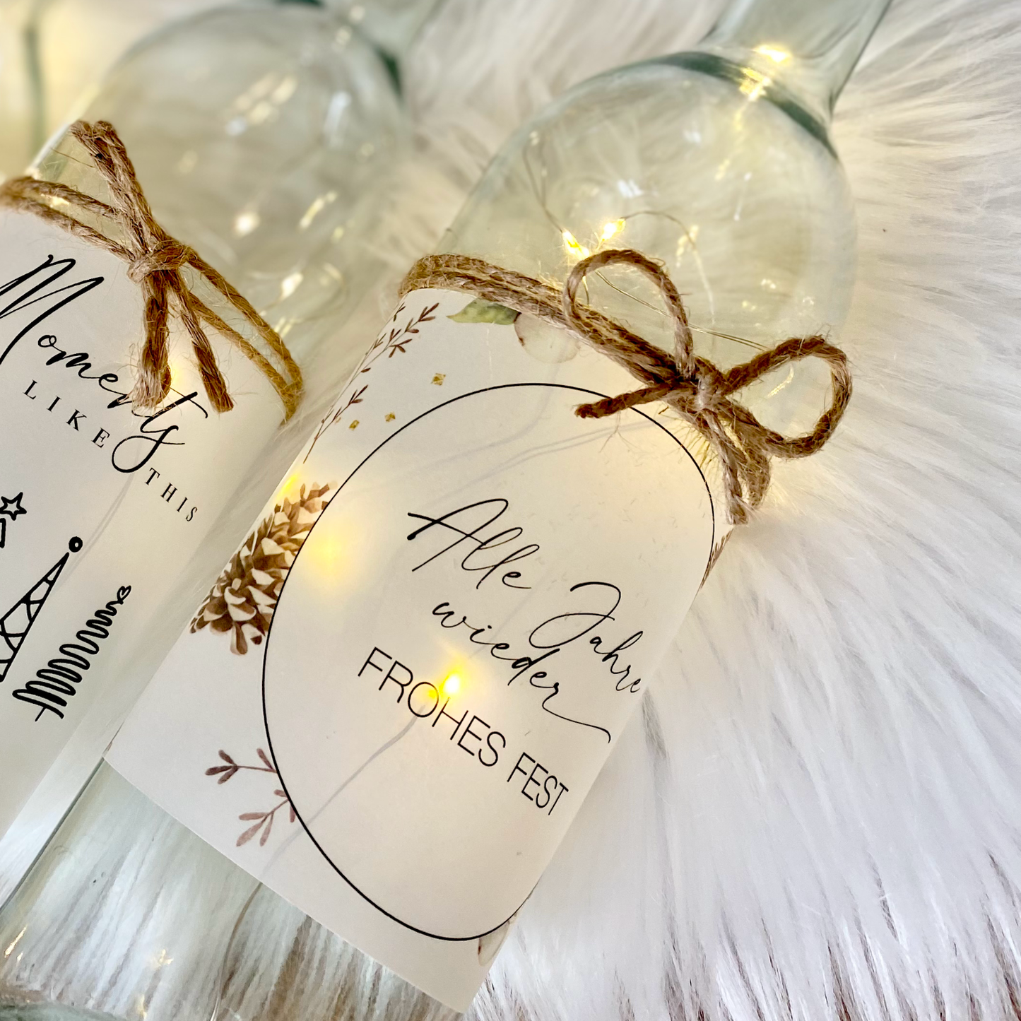 Flaschenlicht "Alle Jahre wieder“ Weihnachten | Besonderes Weihnachtsgeschenk und winterliche Dekoration | Perfektes Geschenk zum Nikolaus und zu Weihnachten