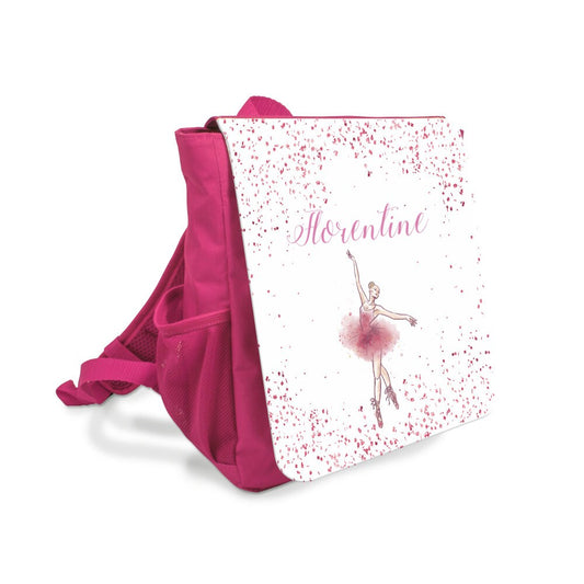 Rucksack "Ballerina" für Mädchen in Pink mit Namen designt | Personalisierter Kinderrucksack für Kinder | Ultimative Geschenkidee für 2-5 Jährige