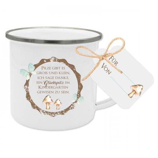 Tasse "Glückspilz" mit Spruch | Besondere Geschenkidee für die Erzieherin zum Abschied | Originelles Geschenk für Kindergärtnerinnen