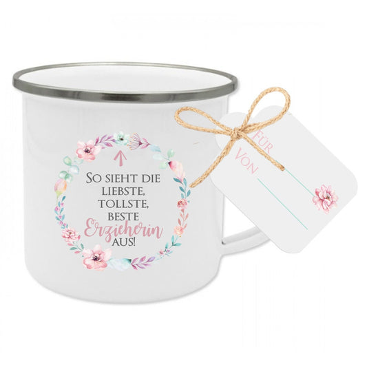 Tasse "So sieht die liebste, tollste, beste Erzieherin aus!" | Originelles Geschenk für die Kindergärtnerin | Perfekt als Dankeschön und zum Abschied aus dem Kindergarten