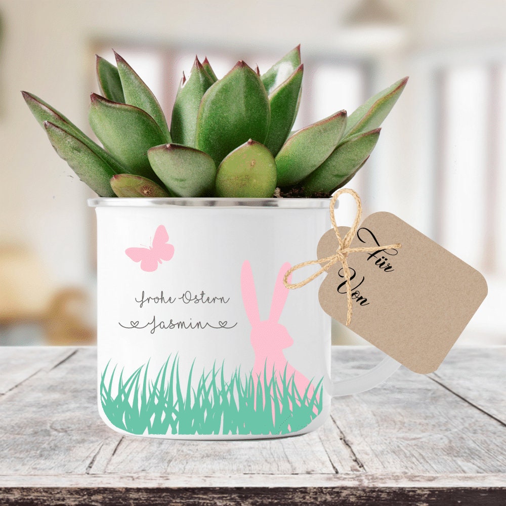 Tasse zu Ostern mit Osterhase und Namen personalisiert | Schöne Geschenkidee zum Osterfest | 3 Motivvarianten zur Auswahl