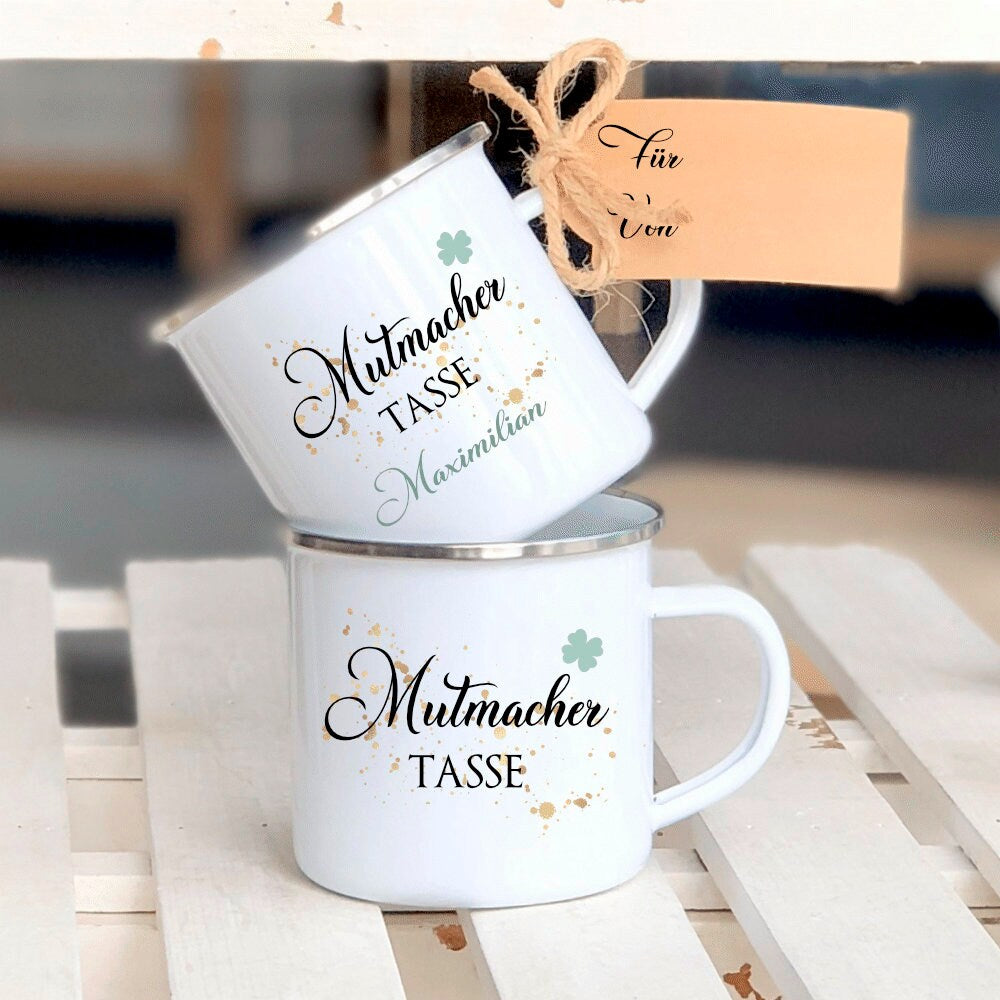 Mutmacher-Tasse mit Namen, personalisiertes Geschenk – Manufaktur Liebevoll