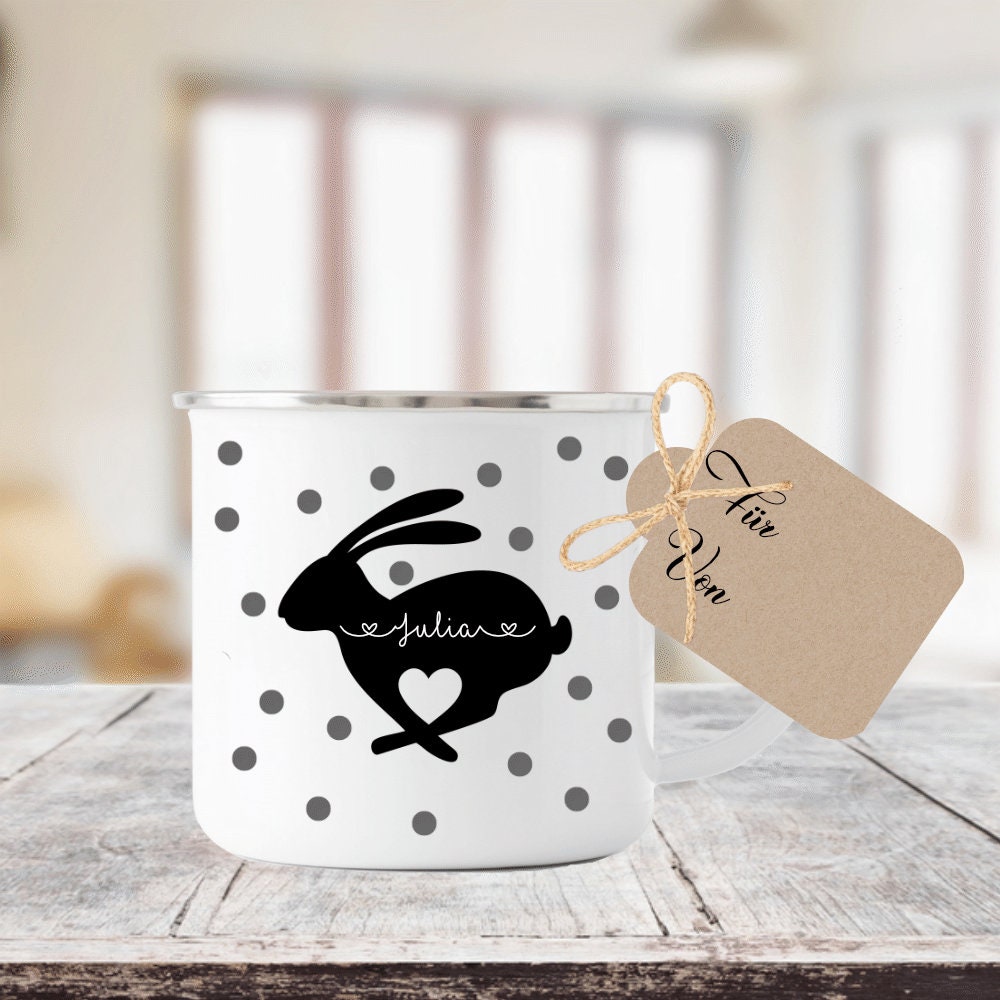 Tasse zum Osterfest mit dem Namen personalisiert | Perfekte Geschenkidee zu Ostern | Ideales DIY Geschenk | 3 Motivvarianten zur Auswahl