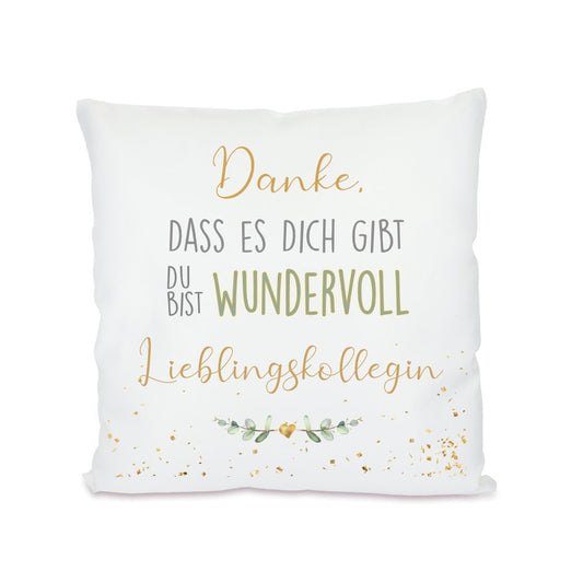 Kissen mit Spruch für die "Lieblingskollegin" | Geschenkidee als Dankeschön für die Arbeitskollegin | 8 Motivvarianten zur Auswahl