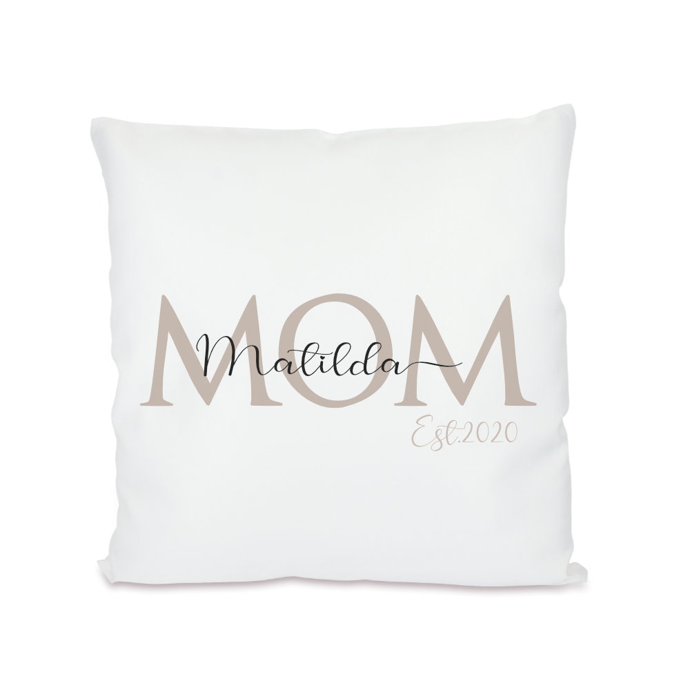 Kissen für die Mama | Personalisiertes Geschenk mit Namen des Kindes | Besondere Geschenkidee für Mütter | 4 Motivvarianten zur Auswahl
