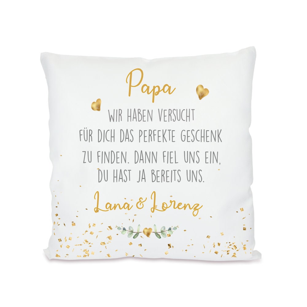 Personalisiertes Kissen mit Spruch "Oma, wir haben versucht..." | Originelles Geschenk für die Oma mit Namen der Enkel | 4 Motivvarianten zur Auswahl